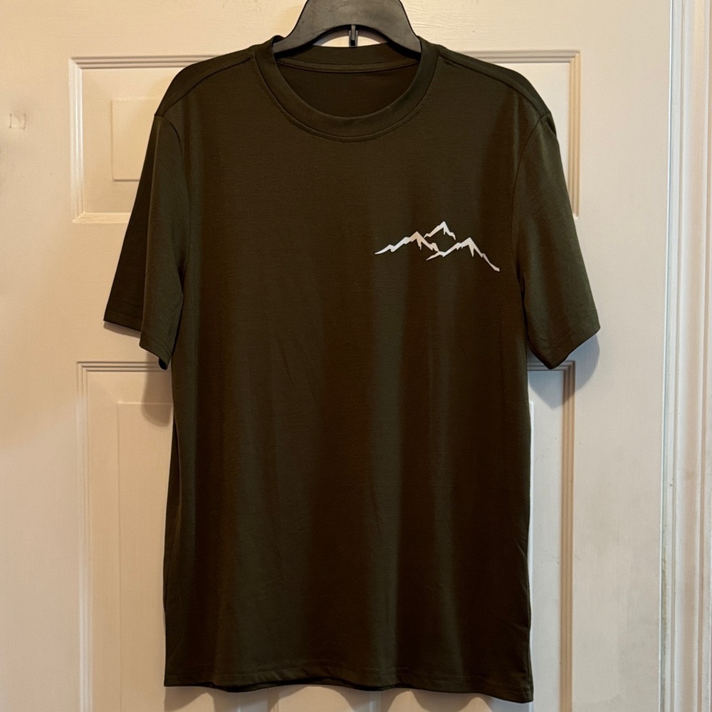 Shein Olive Green Mountain Graphic T-Shirt